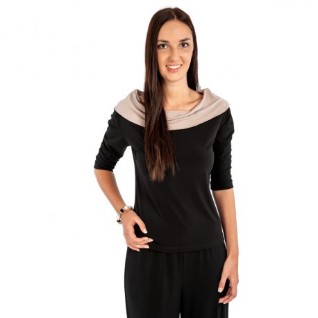 T1004 – Boat Neck Round Collar Top