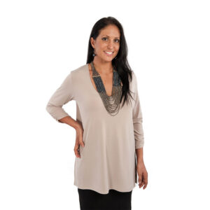 Low Cut Ruched Sleeve Top