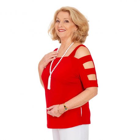 T1036 – Cut Out Sleeve Top