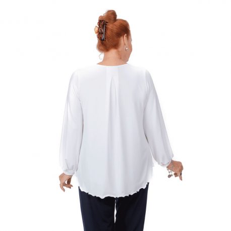 T1052 – Gathered Sleeve Pleated Top Back