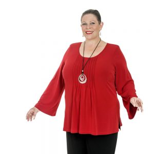 Bell Sleeve Pleated Top